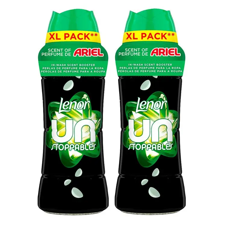 Lenor |  Unstoppables Perlas Suavizante Perfumadas, 76 Lavados, Potenciador de Frescor,  Fragancia a Ariel 2x495G