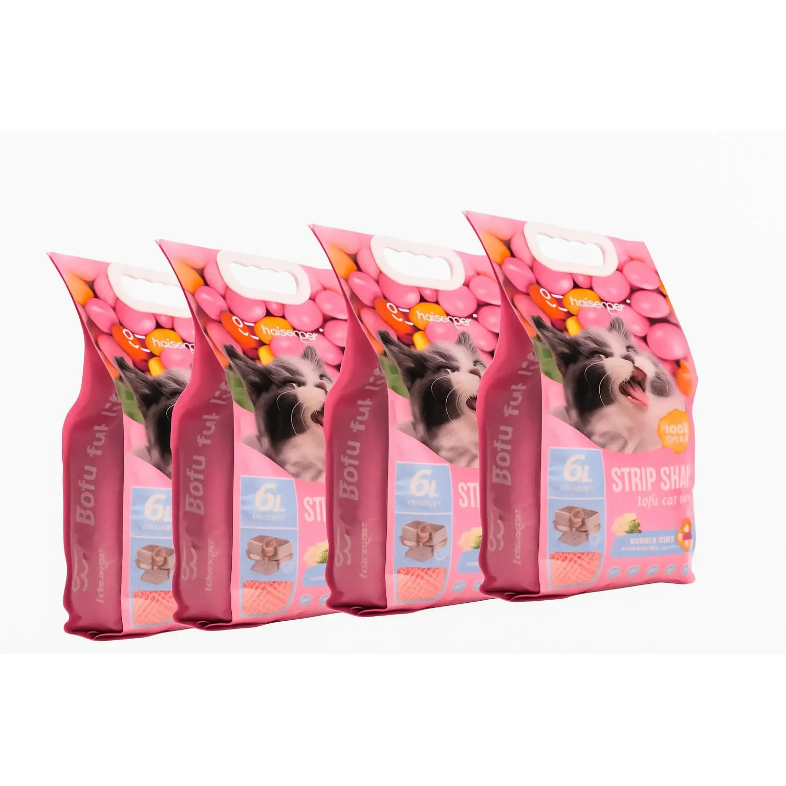 4 UNIDADES SUPER TOFU PREMIUM AROMA A CHICLE (6 LITROS,2,6KG) + REGALO ADICIONAL VARIADO + MOCHILA