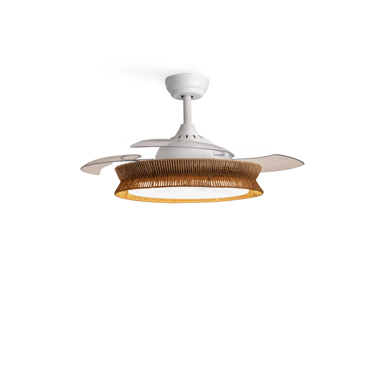 Create - ceiling fan with silent light 40w ø108 cm - wicker finishes - wind clear rattan