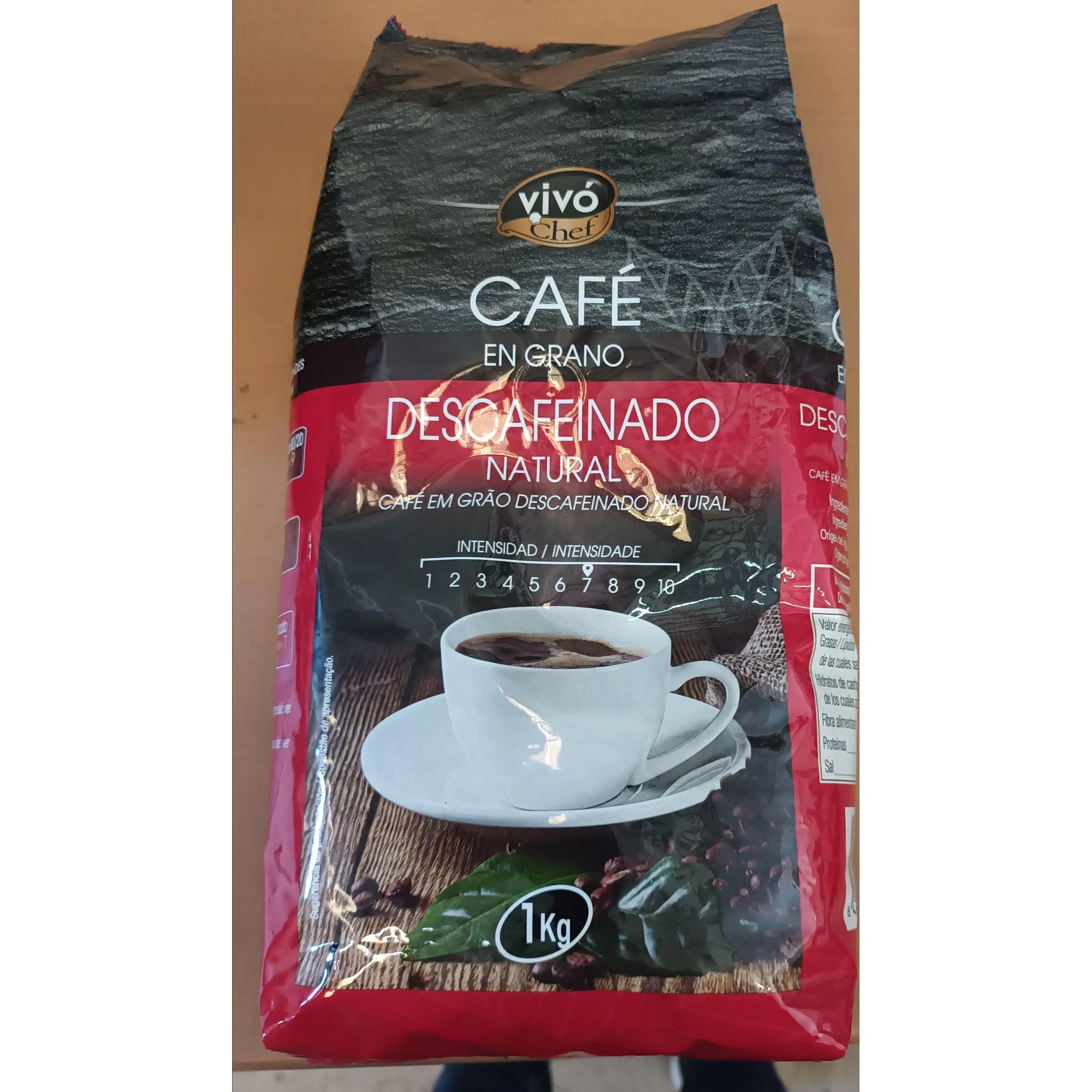 N / Café Descafeinado en Grano - Aroma Intenso - Sin Cafeína - Ideal para los Muy Cafeteros