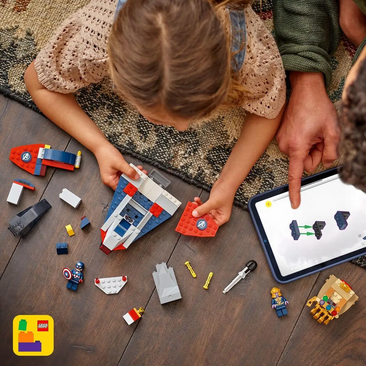 Lego ® |   Marvel captain america vs. thanos superhero building toy with jet plane, rocket and 2 minifigures, gift for boys and girls ages 4 and up 76319