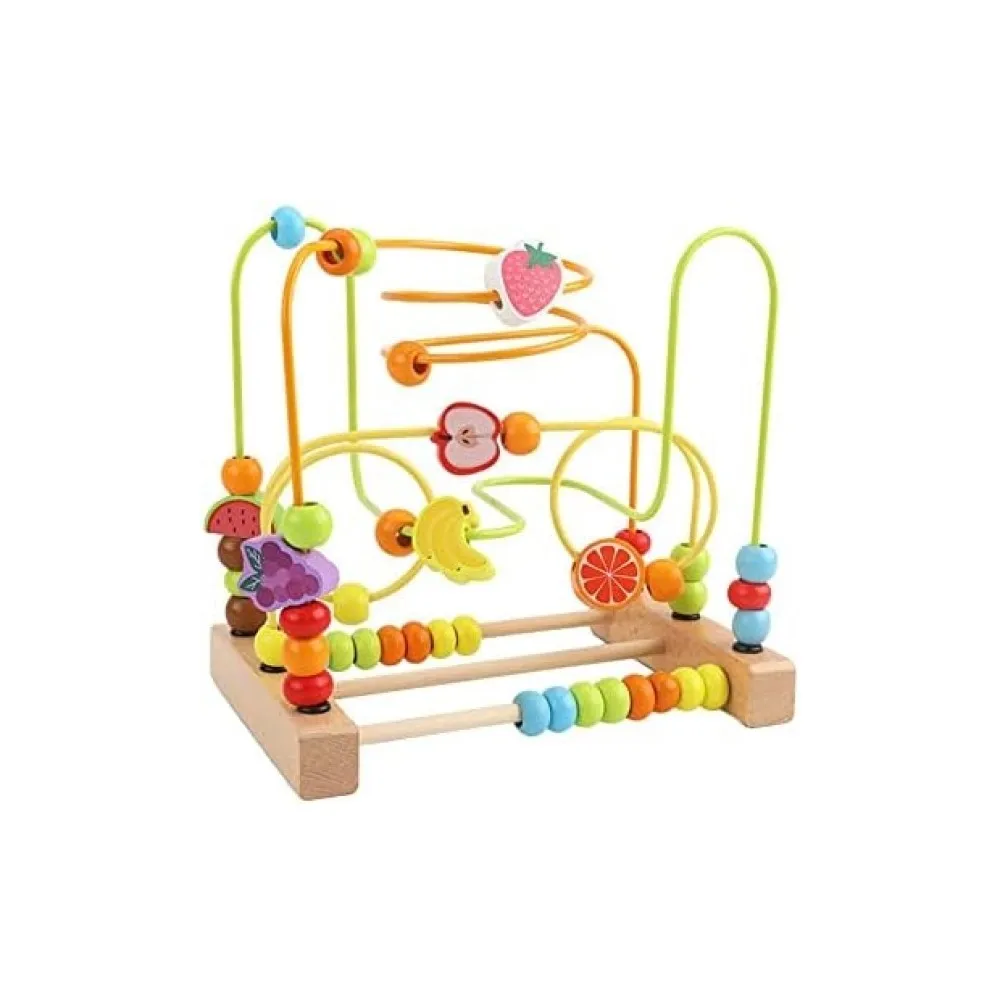 Nenitus Juguete Montessori 1 2 3 años, Juguete Montessori de Madera para bebés Laberinto de Cuentas,
