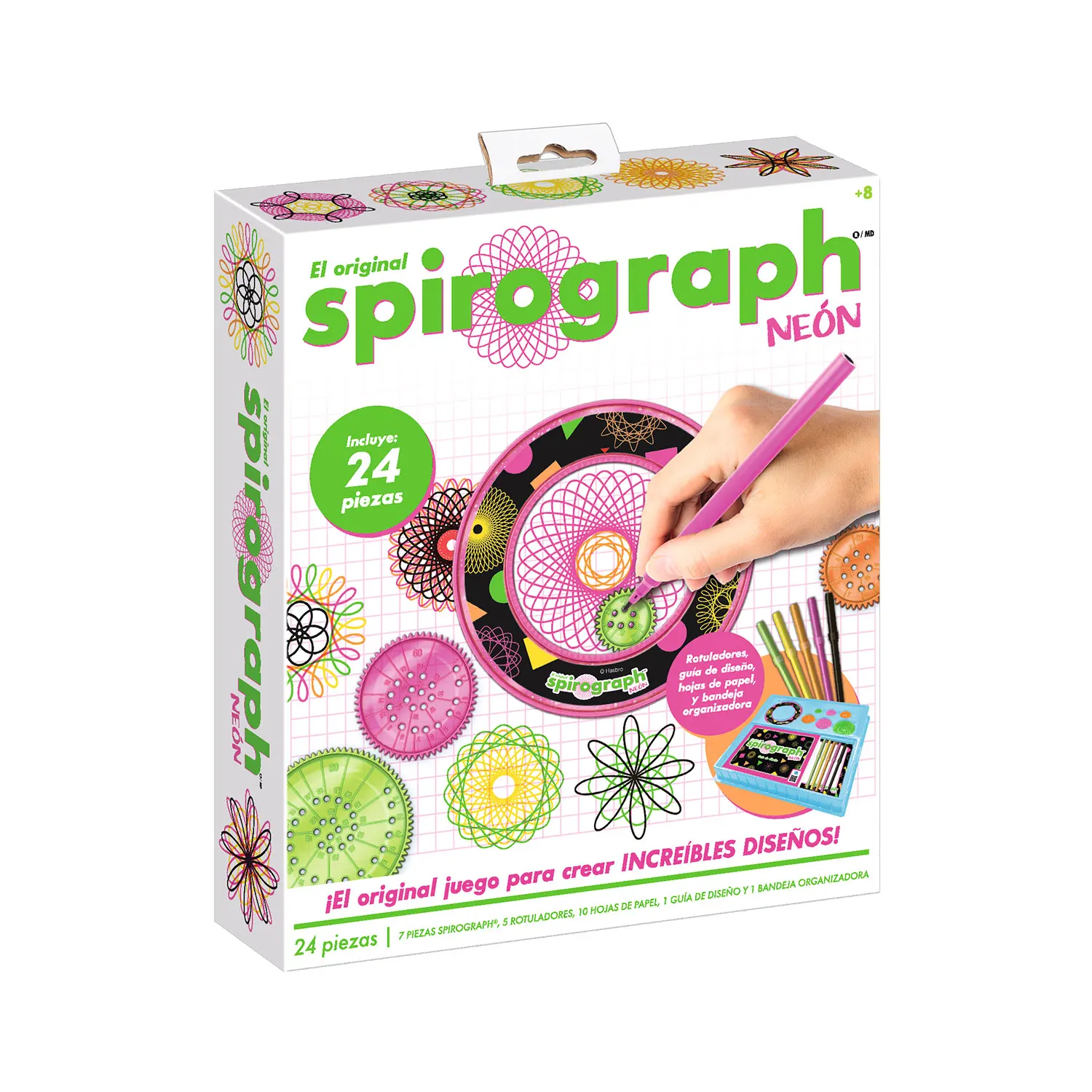 Party town - Spirograph Neon - Spirograph Niños | Kit Dibujo Niños 24 Piezas | Juguetes Niños 8 Años O Más | Set Manualidades Niños | Espirografo Niños | Spiral Designer