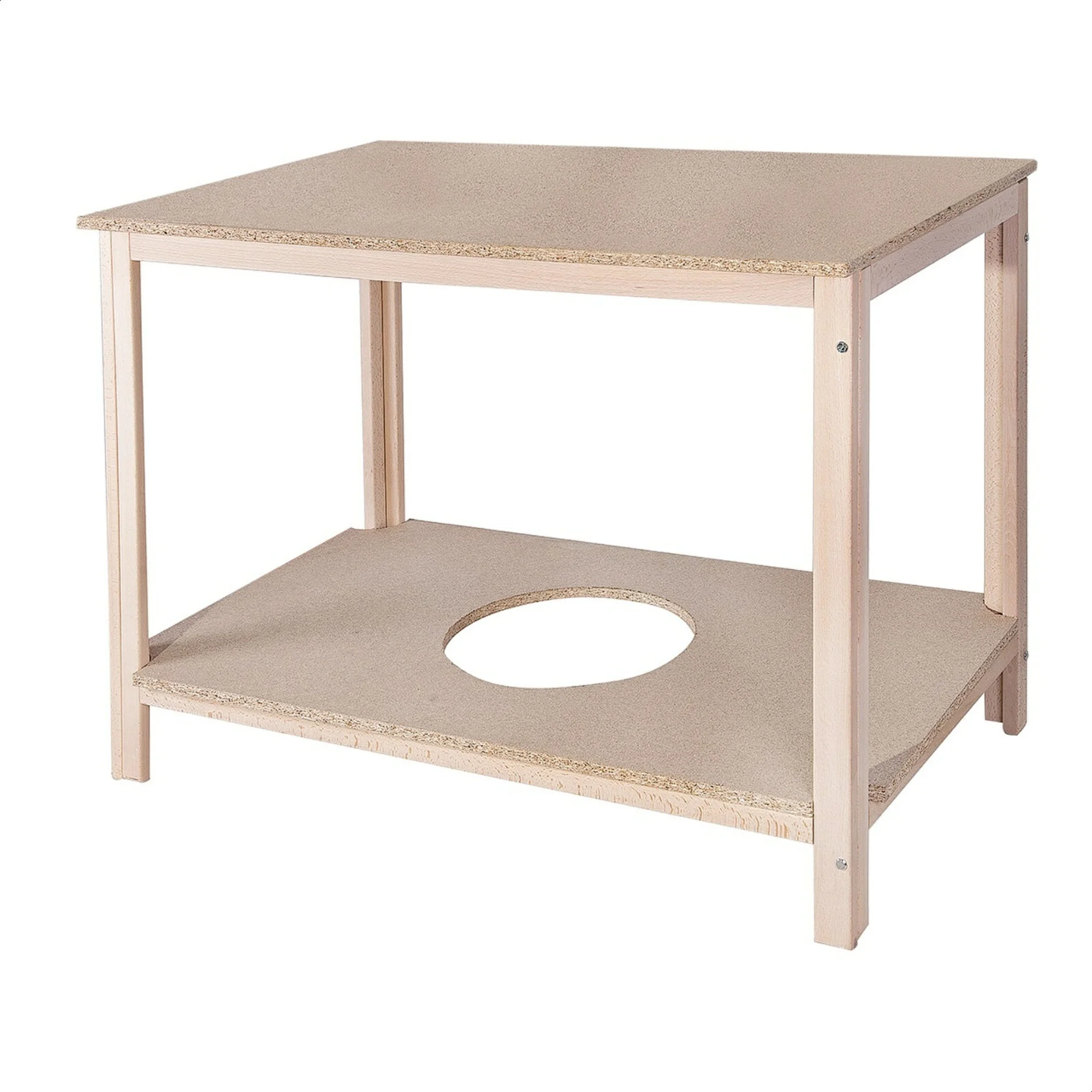 Wellhome Mesa Camilla de Madera de Haya Sin Barniz 120x65x75 Cm - Ambiente Acogedor