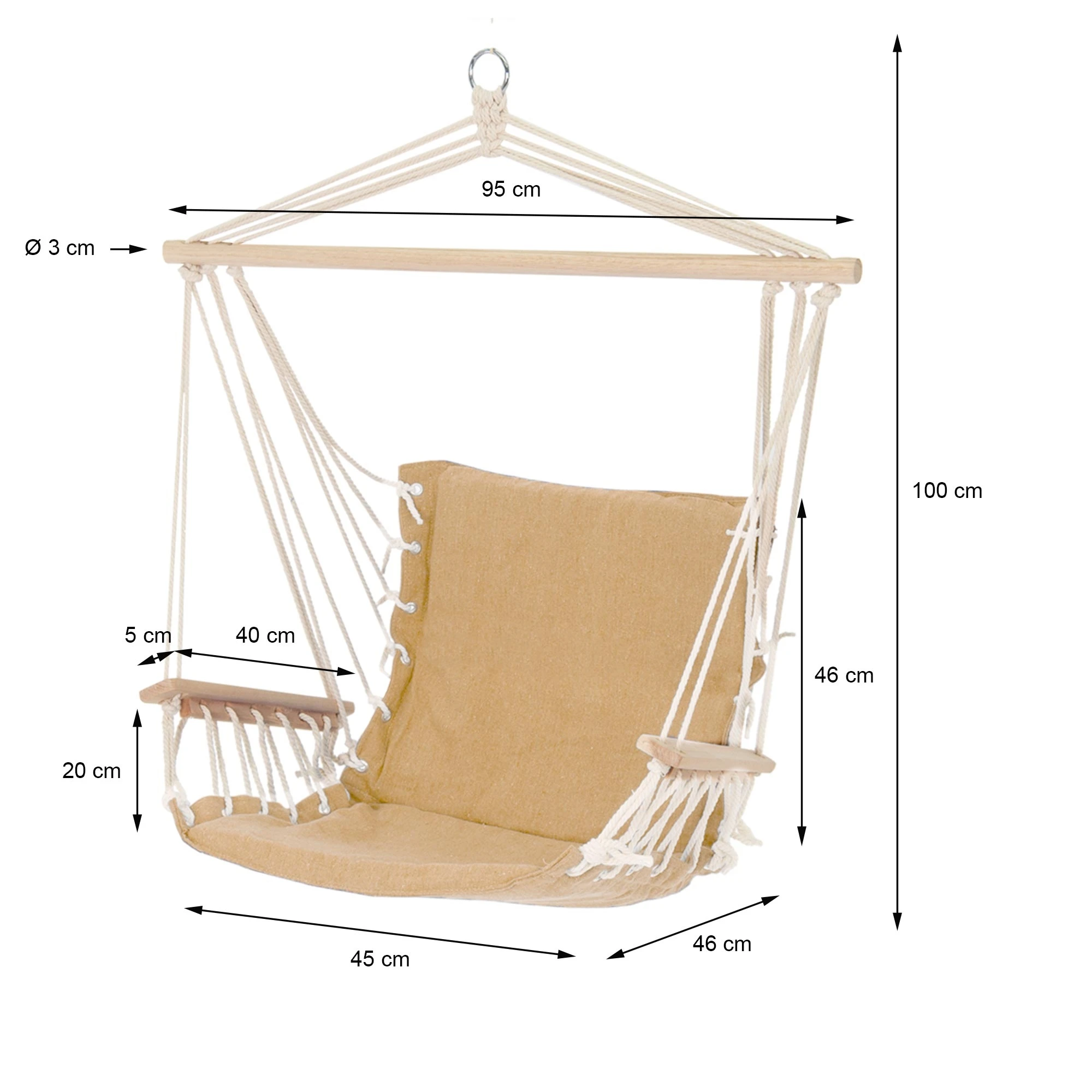 Columpio Hamaca Silla Colgante Hasta 110 Kg