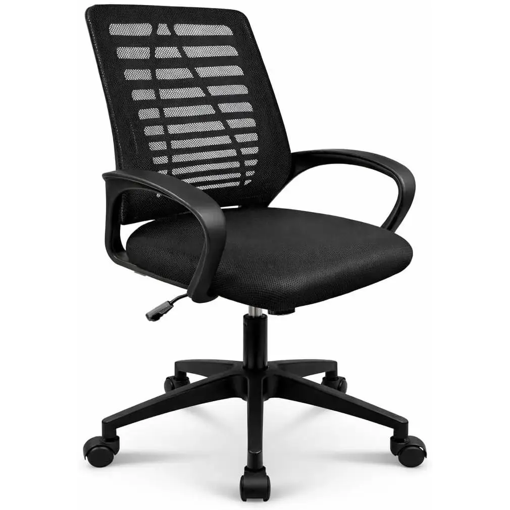 T-lovendo - Silla de Oficina Ergonómica con Soporte Lumbar y Respaldo de Malla Transpirable - Altura Regulable - Giratoria