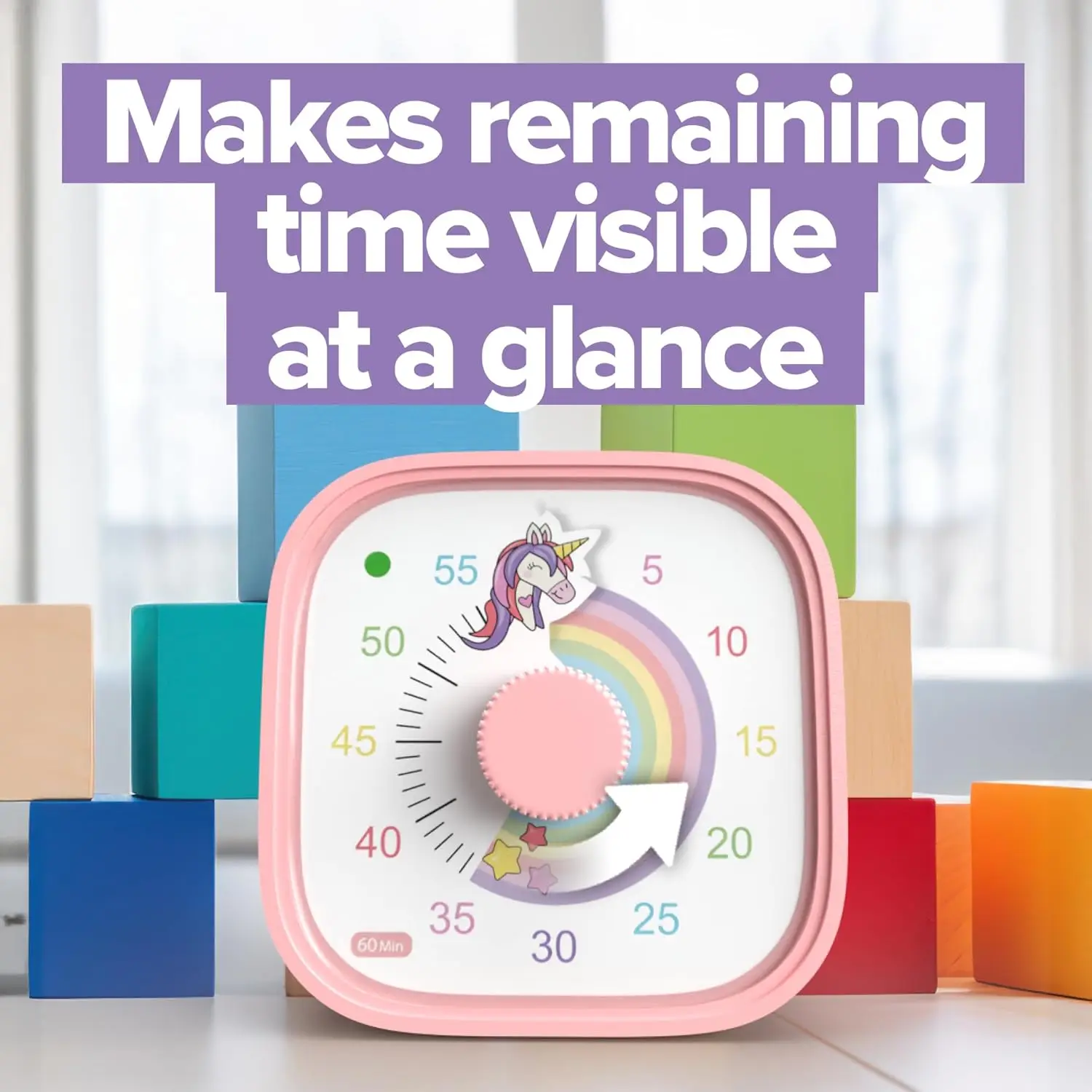 Visual timer for kids – time management tool – 60 minute countdown – encourages concentration and productivity – for school, play, learning and toothbrushing – colorful and fun design (pink) #5