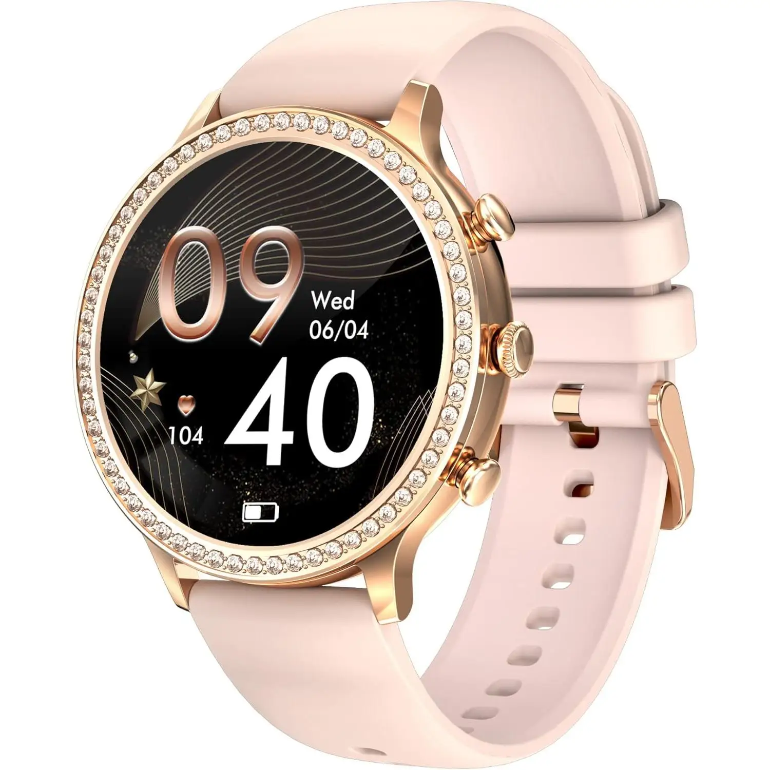 Reloj Inteligente Mujer,2025 1.32" Diamond Smartwatch Redondo con Llamadas Bluetooth 150+ Modos Pulsómetro Monitor de Sueño Podómetro Calorías, Fitness Tracker para Android iOS