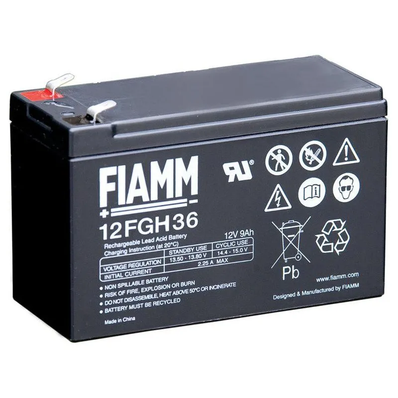 Batería Plomo FIAMM 12FGH36 12V 9Ah Alta Descarga