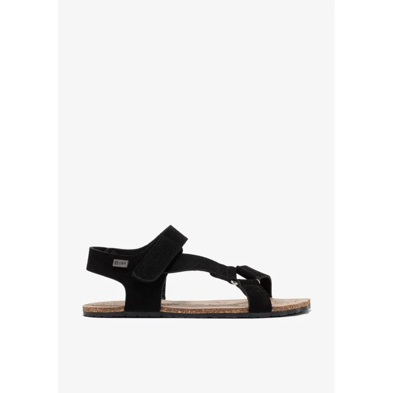 Sandalias planas de Mujer B&W 414001 BLACK SANDALIA VELCROS BAREFOOT BLACK 38733 26V