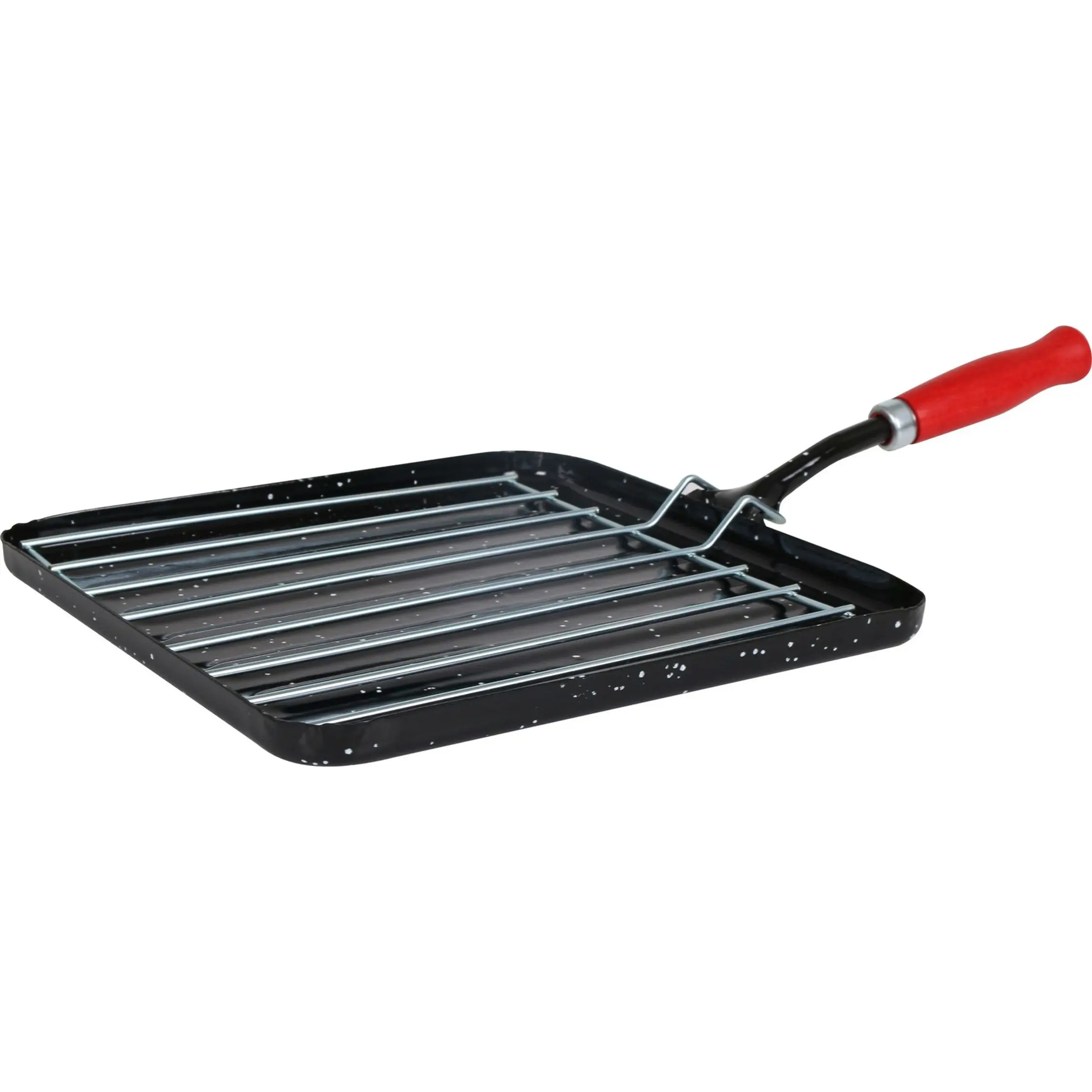 La Estrella - Sartén Jaspeada Asador Cuadrado 23cm, Acero Vitrificado - Antiadherente y Duradera - Mango Ergonómico - Versátil