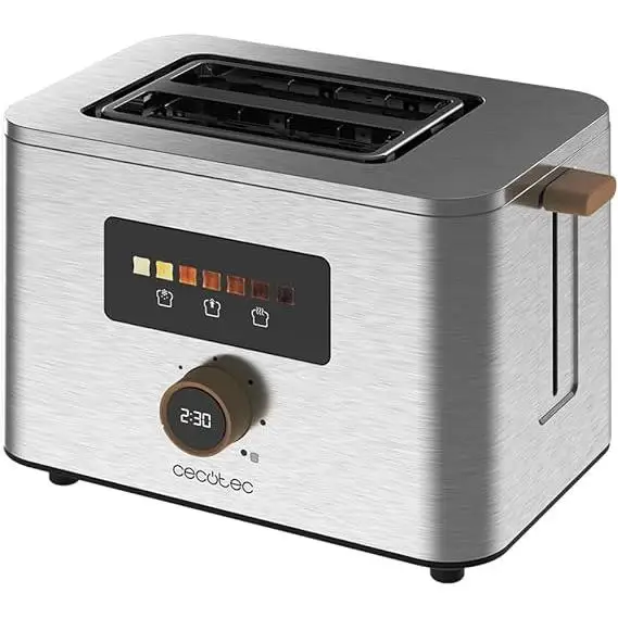 CECOTEC Touch & Toast Double steel vertical roaster with Double slot short Touch screen and 950 W power