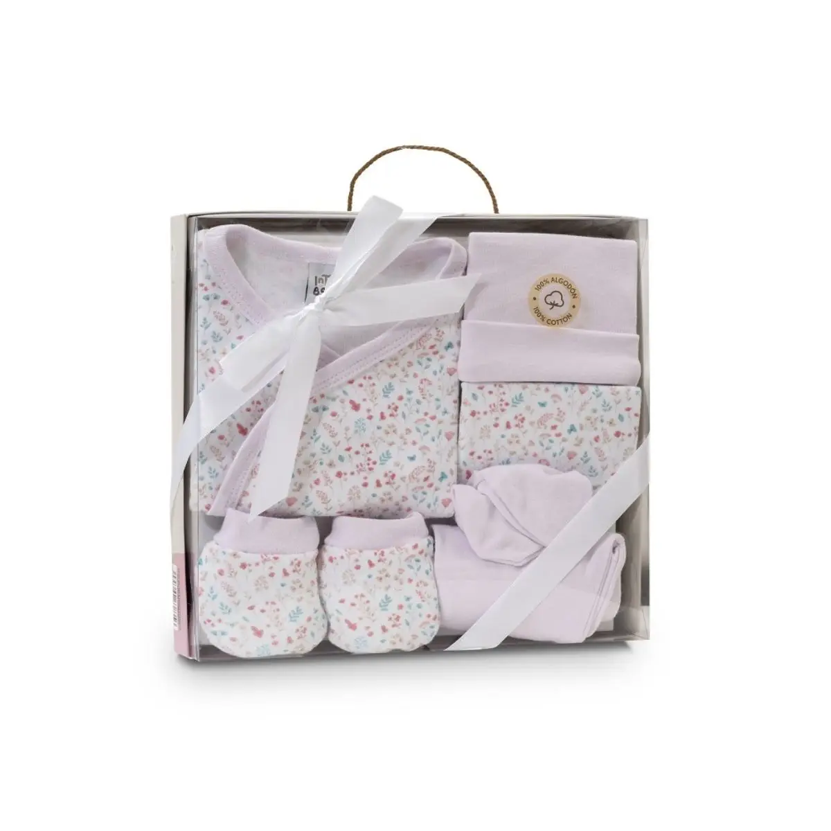 Set de regalo 5 piezas para recién nacido con estampado de pétalos, marca Interbaby