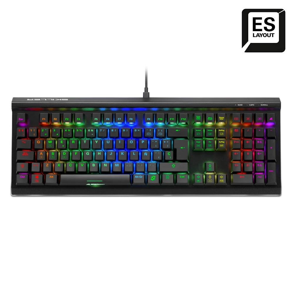 Sharkoon Skiller Sgk60 Teclado Mecanico Gaming Usb - Teclas Kailh Box Marron - Iluminacion Rgb - Cable De 1.80M