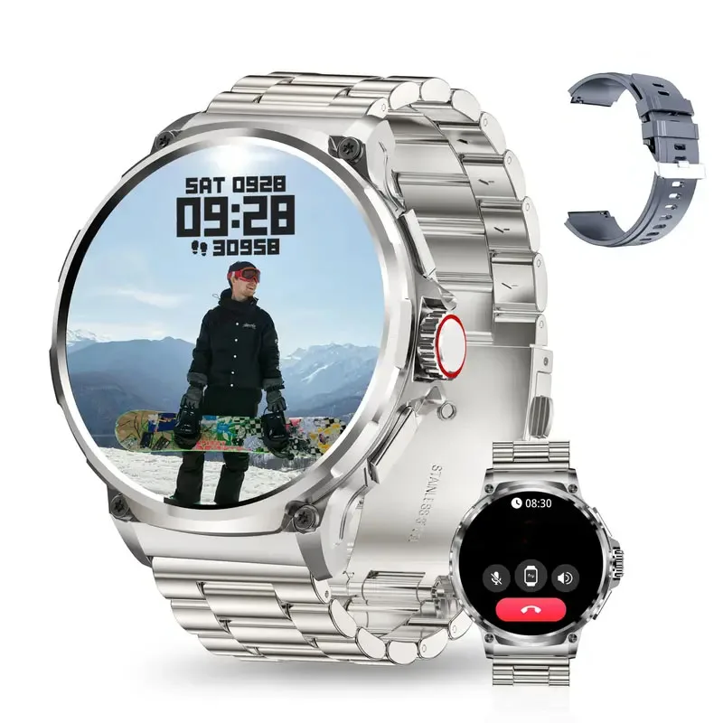 Reloj Inteligente Hombre para Android iOS, 2026 Batería Grande de 800mAh, 1,85'' Grande Smartwatch Hombre con 100+ Deportes, Seguimiento de la Actividad Física, Seguimiento de la Salud, IP68 Impermeable