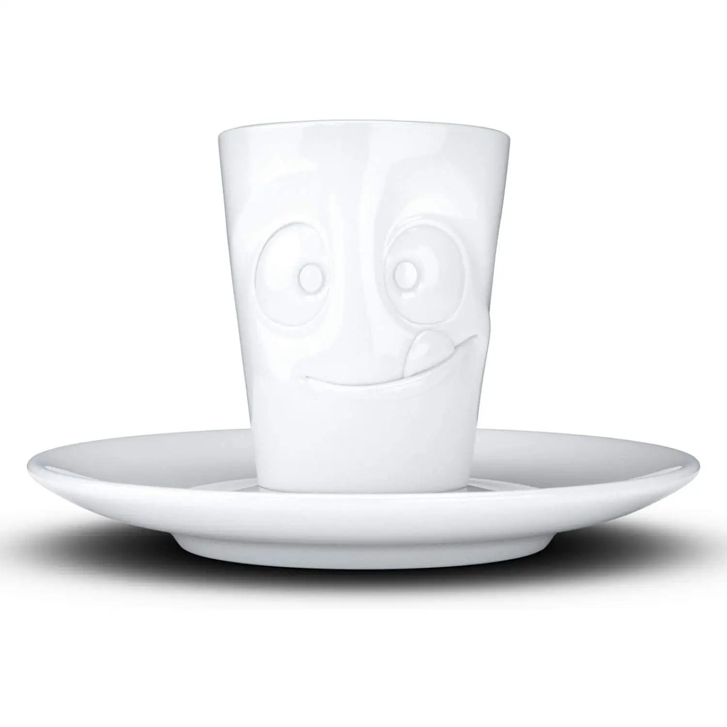 FIFTYEIGHT PRODUCTS Taza Cerámica Blanca Cara Saboreando 80ml - Marca 58 Products