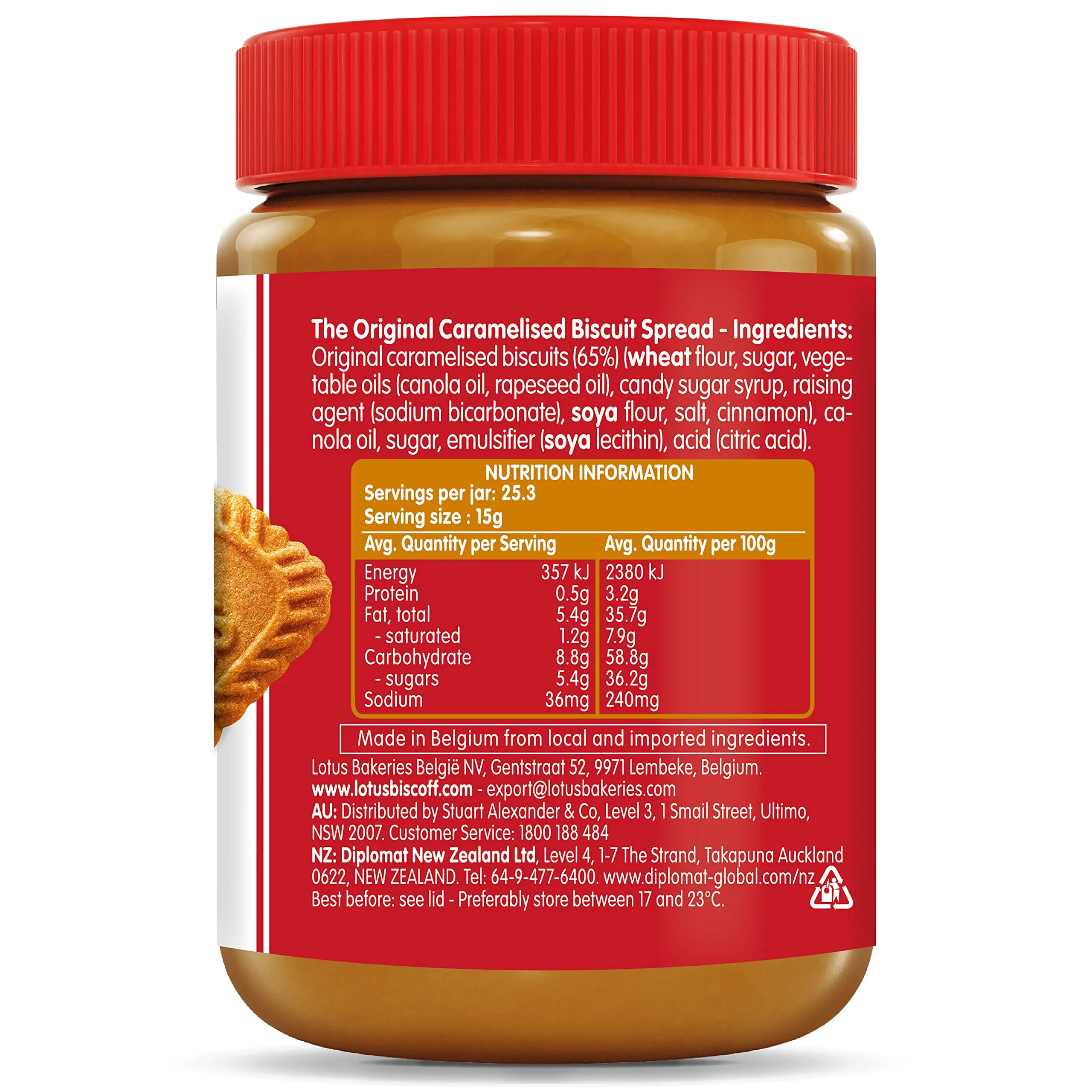 400 gram jar spread Lotus Biscoff cream