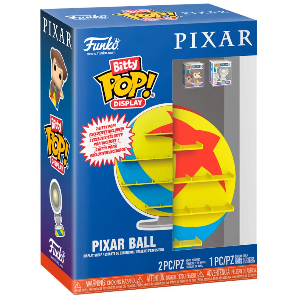 Funko Bitty Pop Exhibición Diseny Pixar Ball + 2 Figuras Bitty Luxo Y Woody Con Pelota Figura Coleccionable