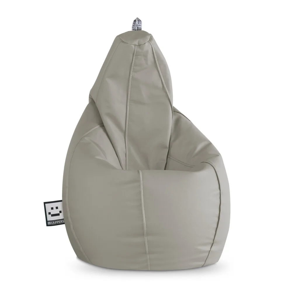 Puff Pera Polipiel Gris Claro HAPPERS - Cómodo, ligero y resistente. Make it Happers®
