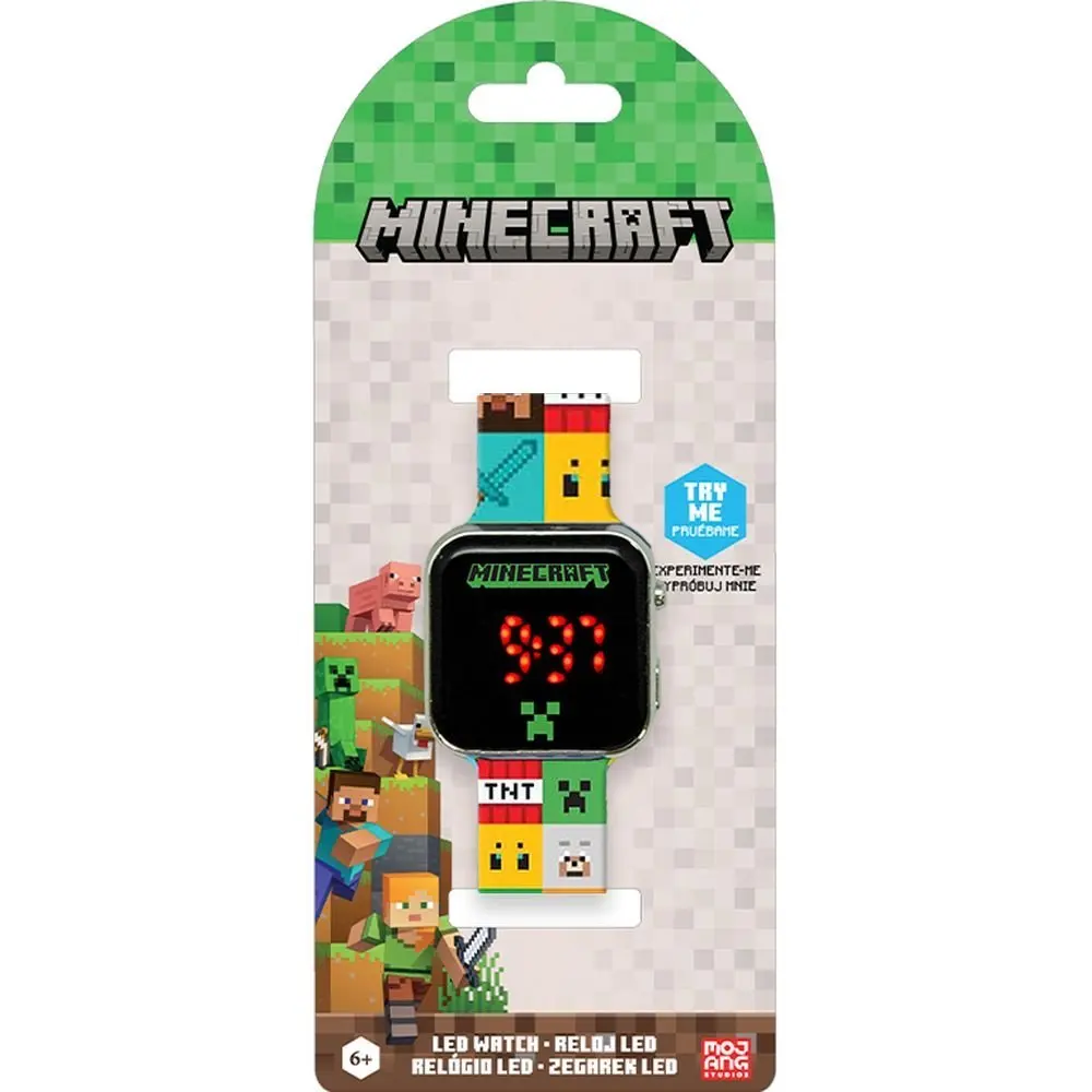 kids reloj led minecraft personajes relojes 3x1x21 cms