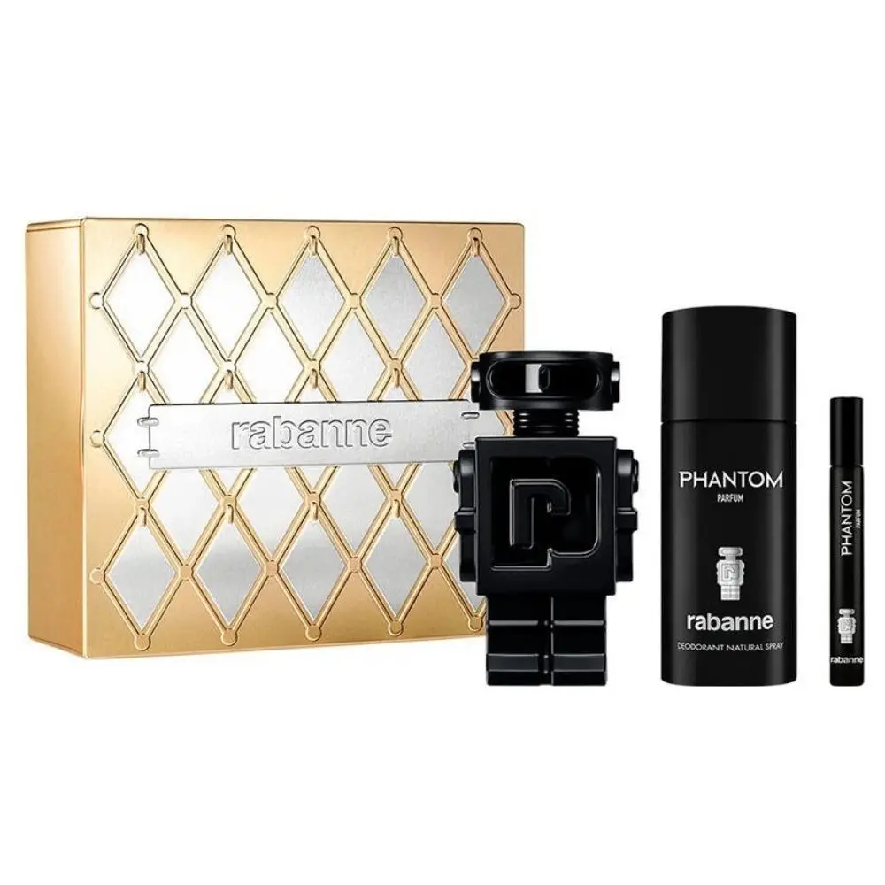 Paco rabanne - gift set phantom parfum 100 ml + deodorant 150 ml. + travel spray 10 ml. - gift box for men. #1
