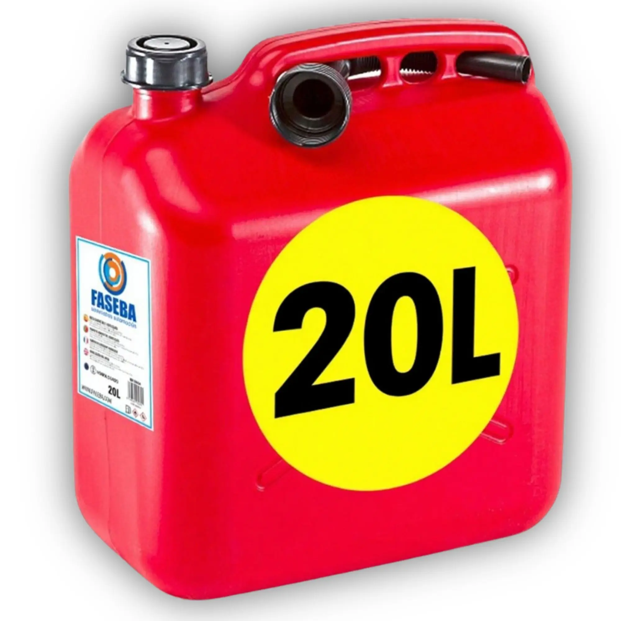 Bidon Garrafa Gasolina 5 L - 10 L o 20 L - Homologado - Con Embudo de Boquilla Flexible para evitar derrames - Con Visor de Nivel para facilitar la visibilidad - Con Homologación Oficial - De Plástico HDPE Duradero - Garrafa Gasolina