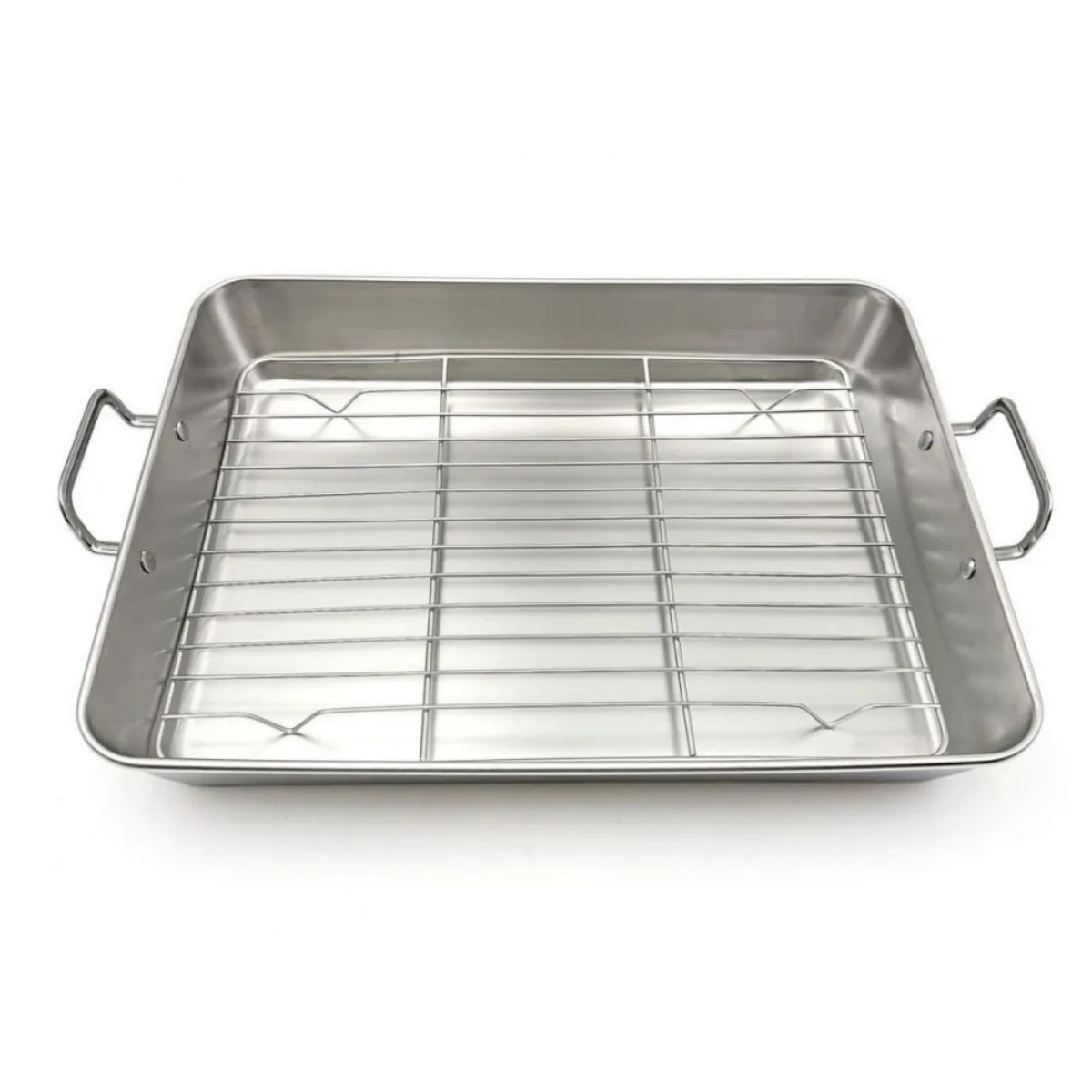 ZYLX SHOPPING - Bandeja de Horno Quttin con Parrilla – Acero Inoxidable Resistente, 4 Tamaños Disponibles