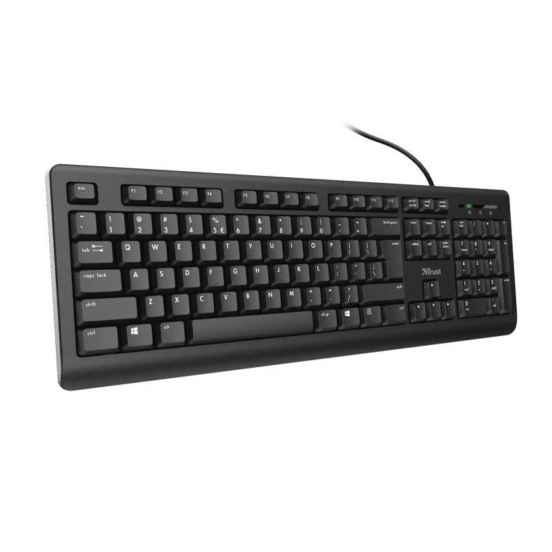 Trust TK150 USB keyboard-silent keys-104 keys-1.80m Cable-black Color