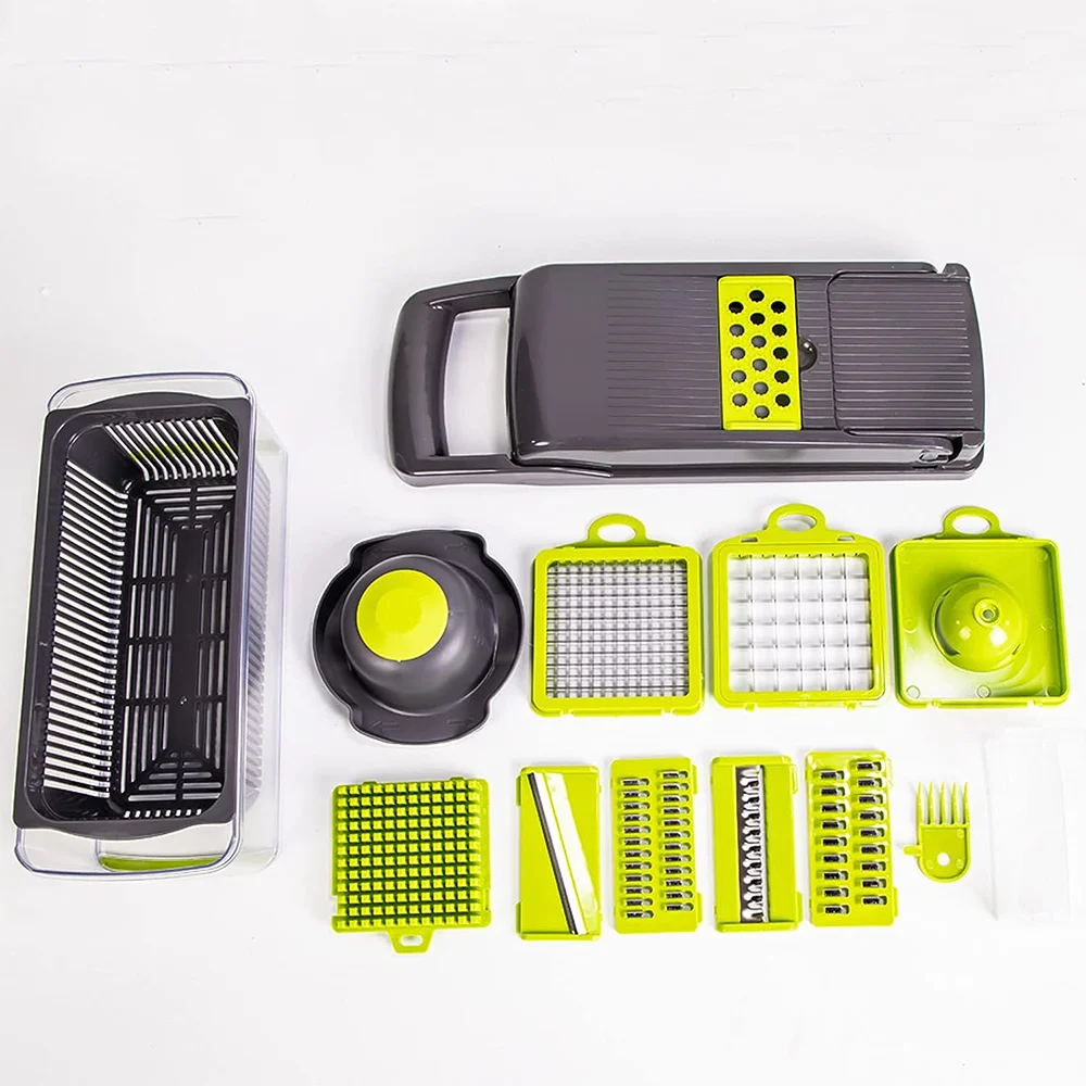 12 in 1 Multifunctional Vegetable Cutter, 9 in 1 Vegetable Spiralizer Stainless Steel Vegetable Cutter, Kitchen Mandolin, 15 in 1 Multi-function Manual Vegetable Cutter with Egg Separator, kitchen vegetable grater for onions