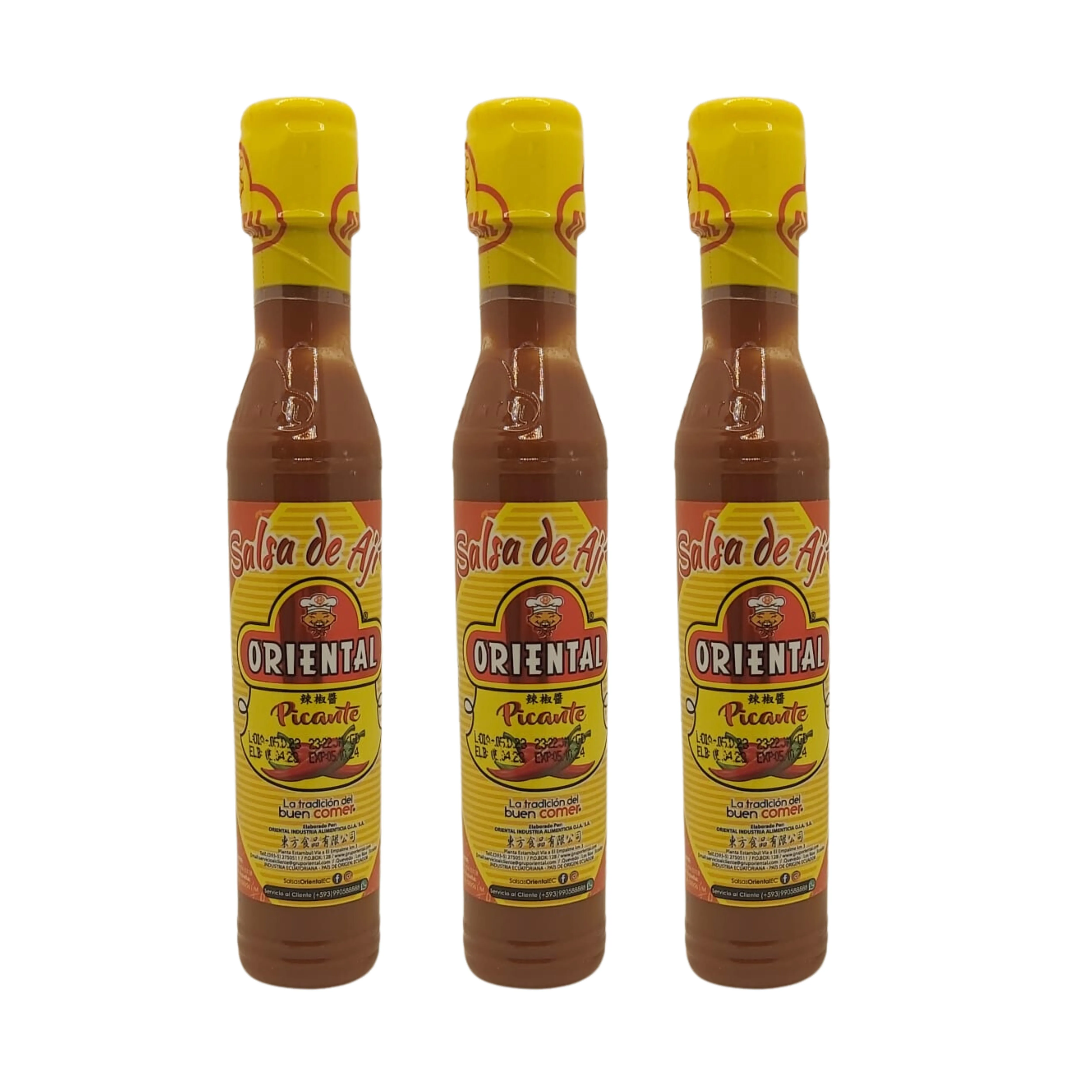 3 BOTE DE  SALSA ORIENTAL DE AJÍ PICANTE 100ML & 200ML - SABOR PICANTE Y TEXTURA ESPESA