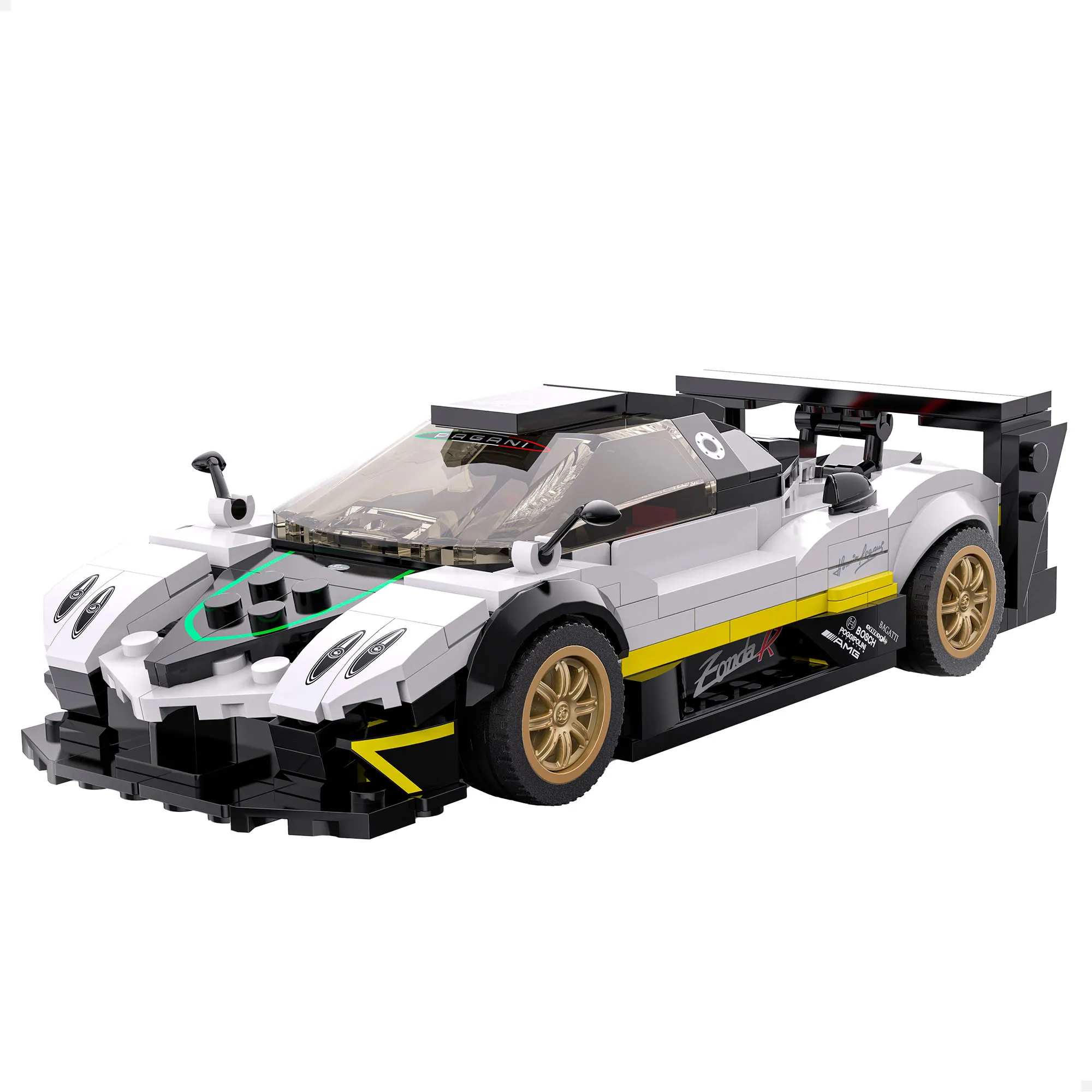 RASTAR - Maqueta coche para montar, Pagani Zonda R, 387 piezas, licencia oficial, escala 1:28, incluye pegatinas, instrucciones, piezas de construcción para niños, coche desmontable juguete, juguetes