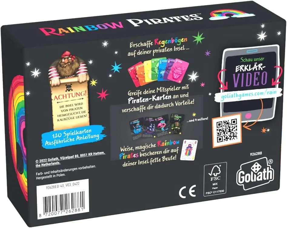 Goliath Rainbow Pirates in Spanish card games from 7 years old, board games for 2 to 5 players 28514