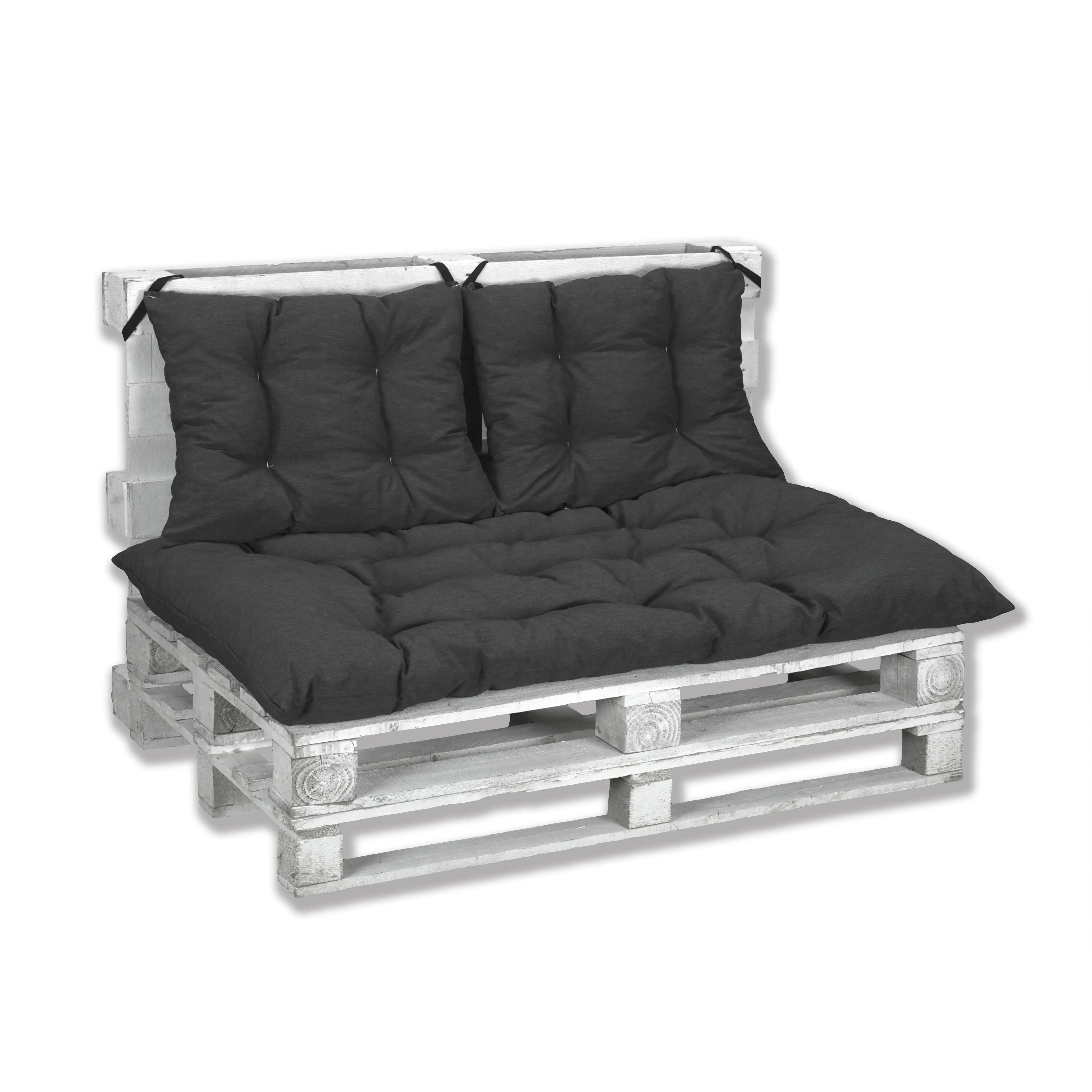 SEB MARKET Cojines para Palets (Asiento y Respaldo),Cojín de Asiento 120x80 cm, Respaldo 2 unidades 60x40.Cojines sofá exterior e interior. Palets no incluidos.