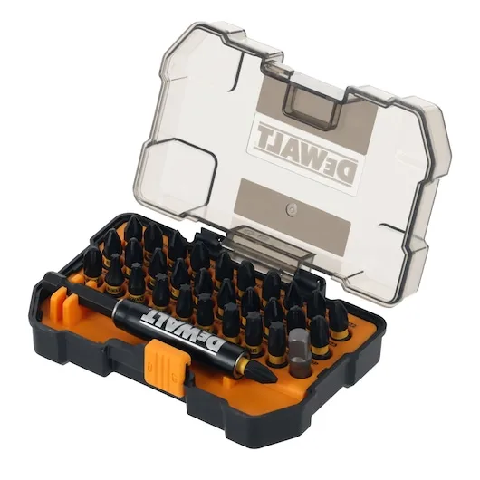 DEWALT DT70900T-QZ - Juego de 32 piezas edición McLaren: 30 puntas de 25mm FLEXTORQ con portapuntas magnético de impacto y adaptador de 1/4"