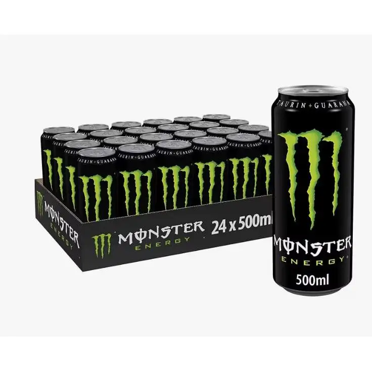 Monster Energy Original Bebida Energética Sabor a Arándano Rojo, 24 Unidades de 500 ml, Orgánica, para Deportes y Energía