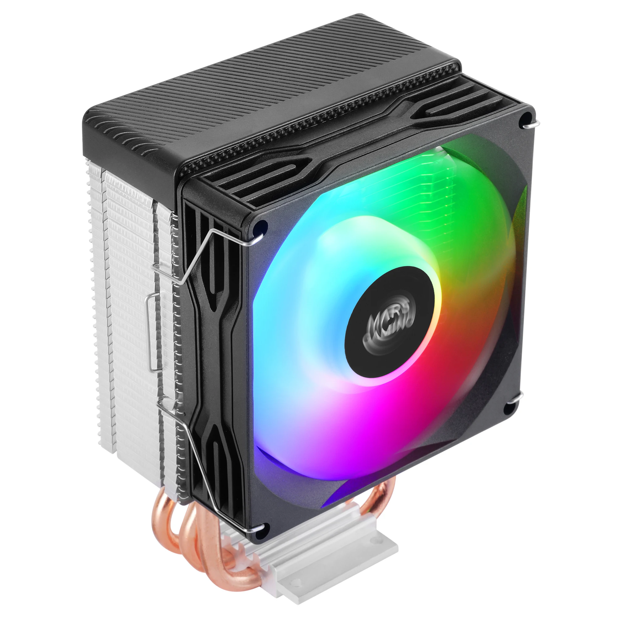 Mars Gaming MCPU-X3, Disipador CPU 190W TDP, 3x Heatpipes, Ventilador PWM FDB, Iluminación FRGB, Diseño Compacto SFF/Mini-ITX, Aletas de Aluminio, Cooler PC con Compatibilidad Intel y AMD Disipador