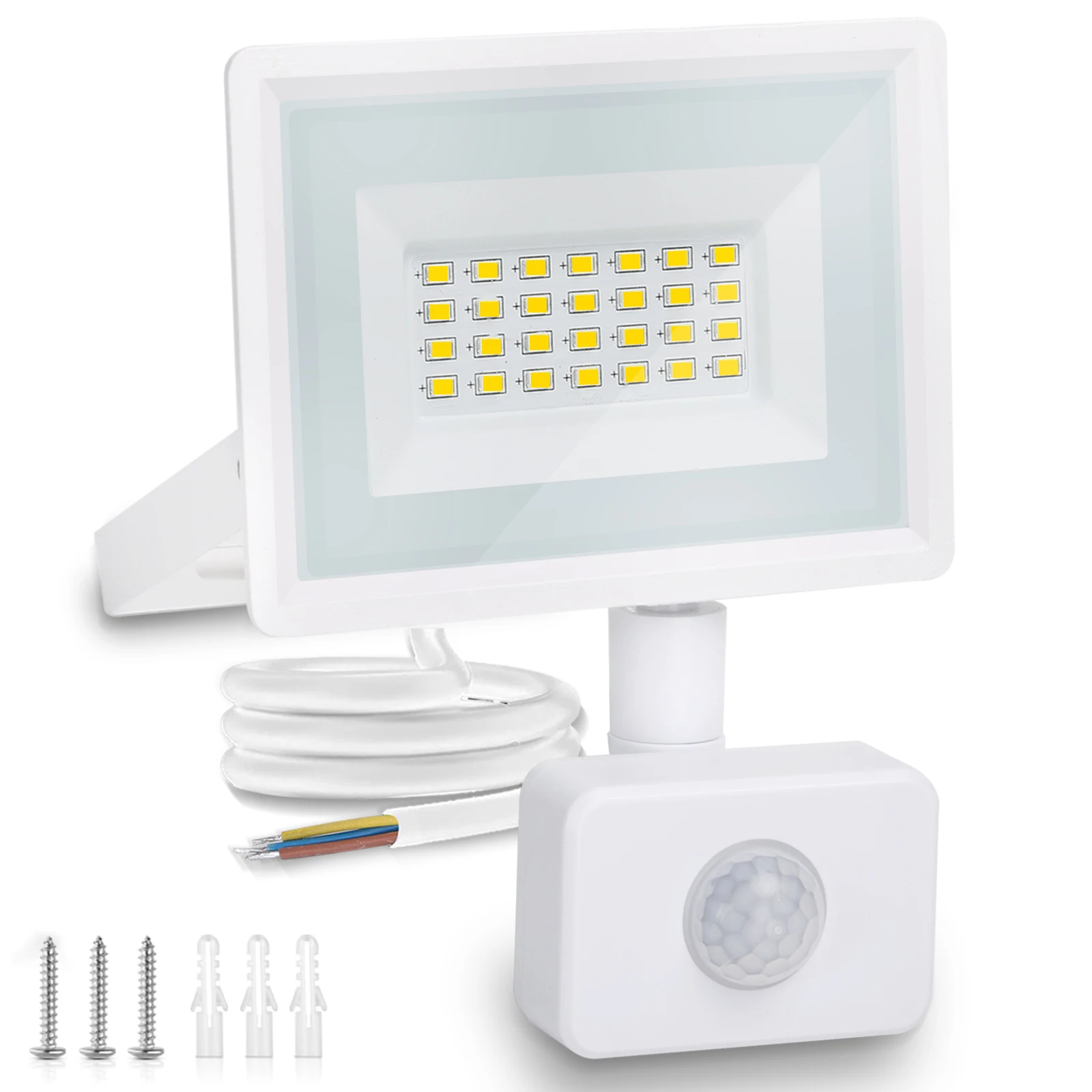 Aigostar Foco LED con Sensor Movimiento PIR 20W - Blanco Natural 4000K