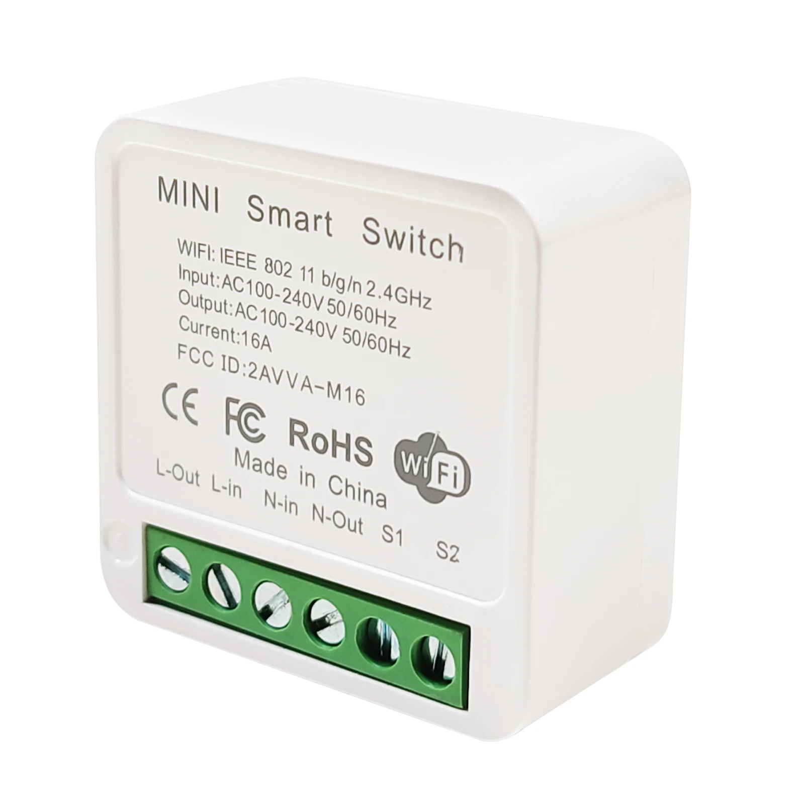 LED ATOMANT Módulo Relé Mini Interruptor WiFi Inteligente, CON NEUTRO, 2 Canales, Compatible Alexa, Google Home, Smart Life, Control Remoto App, Automización Hogar, Ideal Iluminación LED 400W,