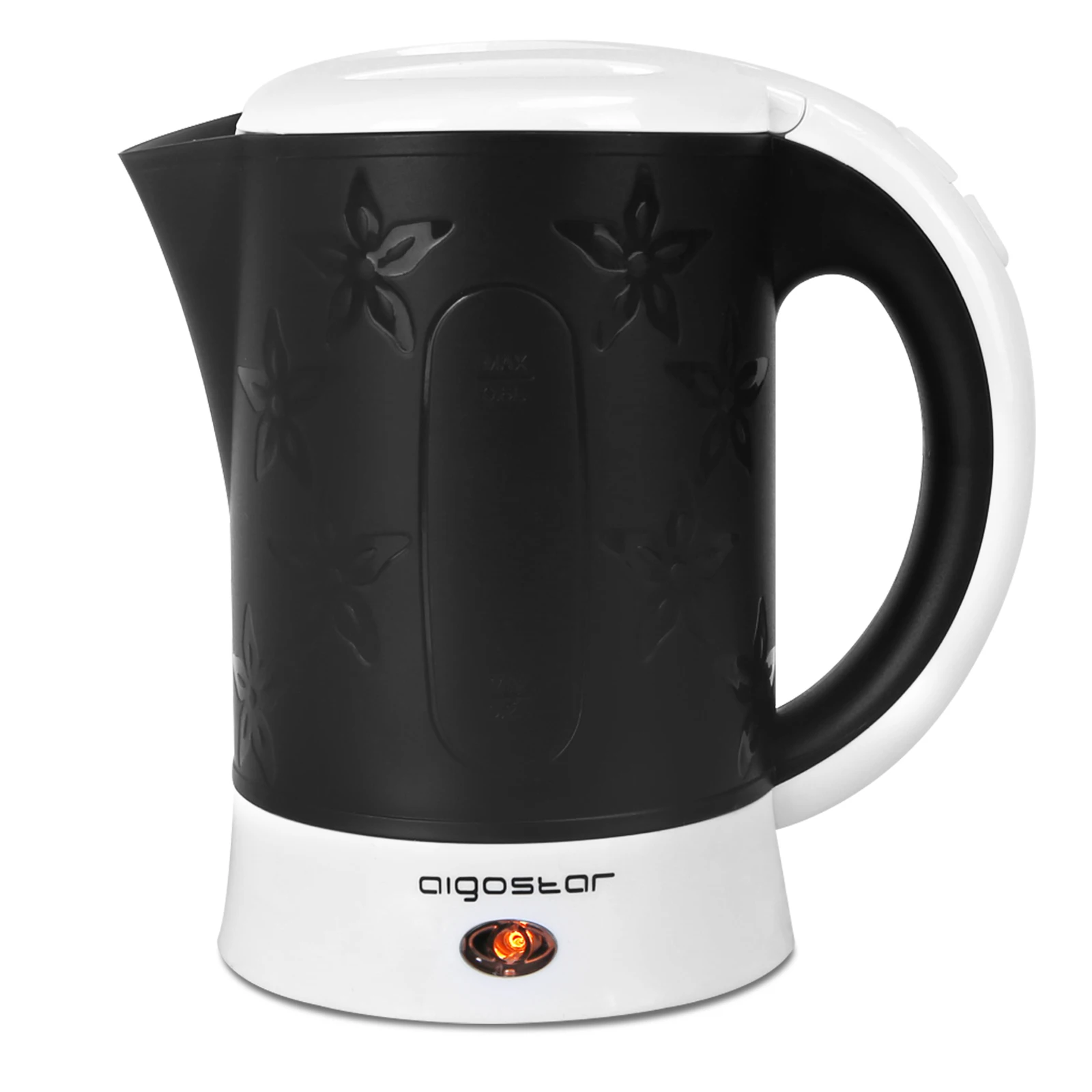 AIGOSTAR Hervidor de Agua, Apagado Automático, Protección Contra la Ebullición en Seco. Incluye Dos Tazas y Dos Cucharas. (0.6L, 650W)