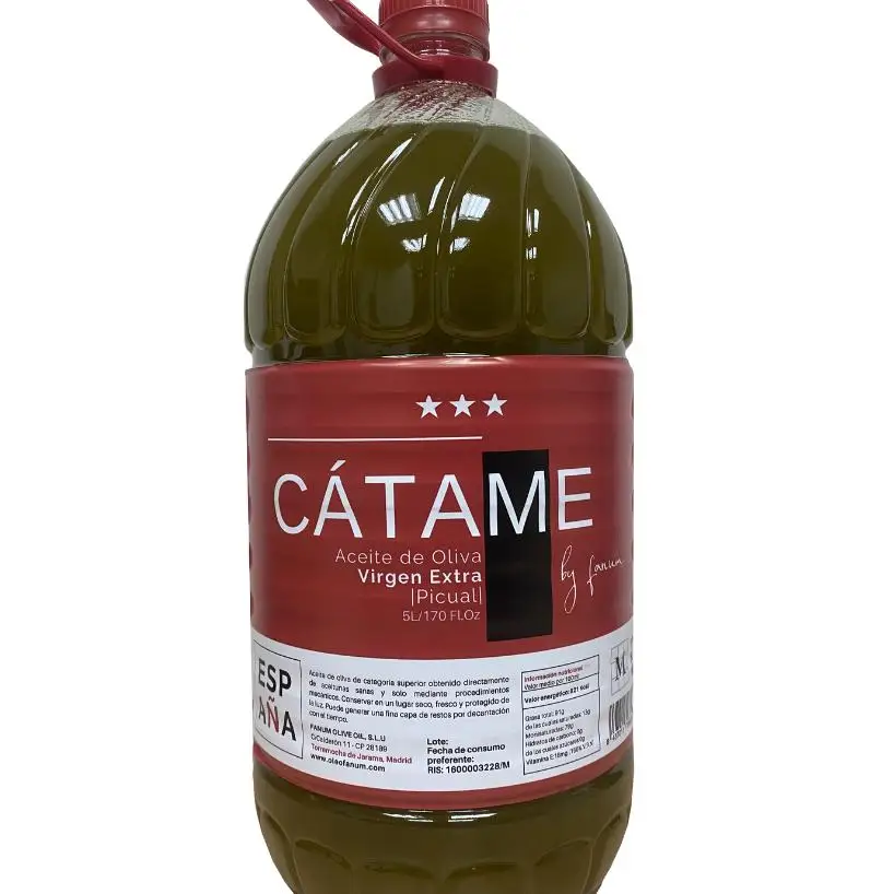 Aceite de Oliva Virgen Extra FANUM - Garrafa 5L  - PICUAL - Alta Calidad- SIN FILTRAR