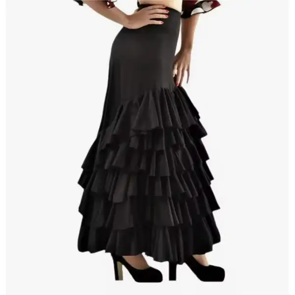 ANUKA Falda de Flamenco Profesional con 6 Volantes para Mujer