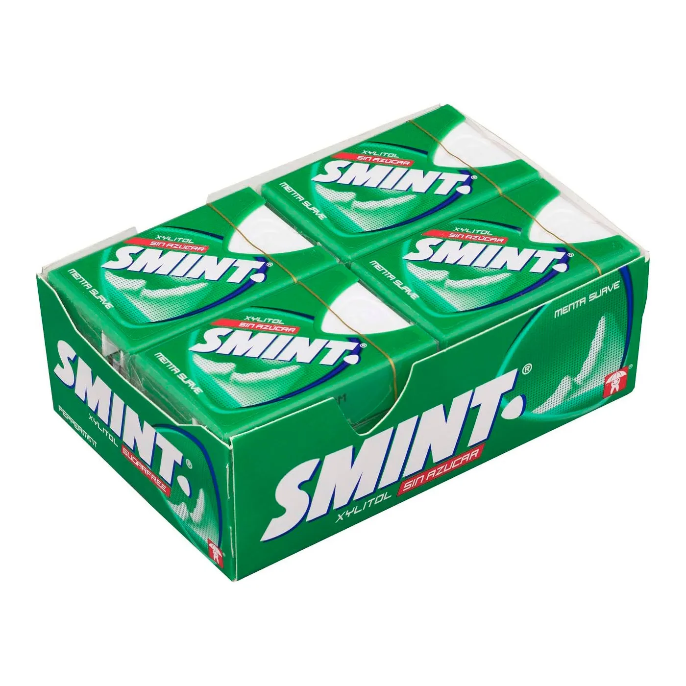 Smint Tabs Menta Suave, Caramelo Comprimido Sin Azúcar - 12 unidades de 8 gr. (Total 96 gr.)