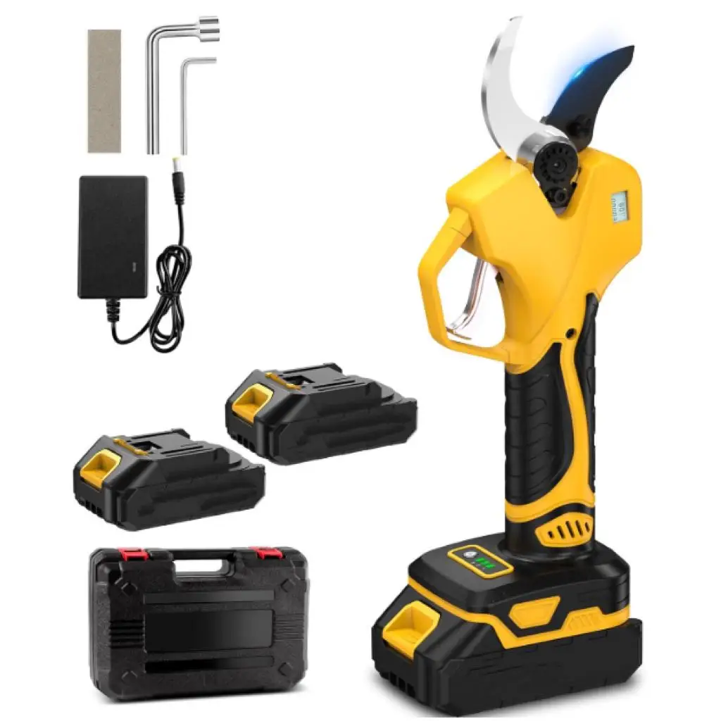 IPSDI Tijeras De Podar Electricas, 40mm Tijeras De Podar inalambrica,Con pantalla, 2 baterías de 48v 3000mAh