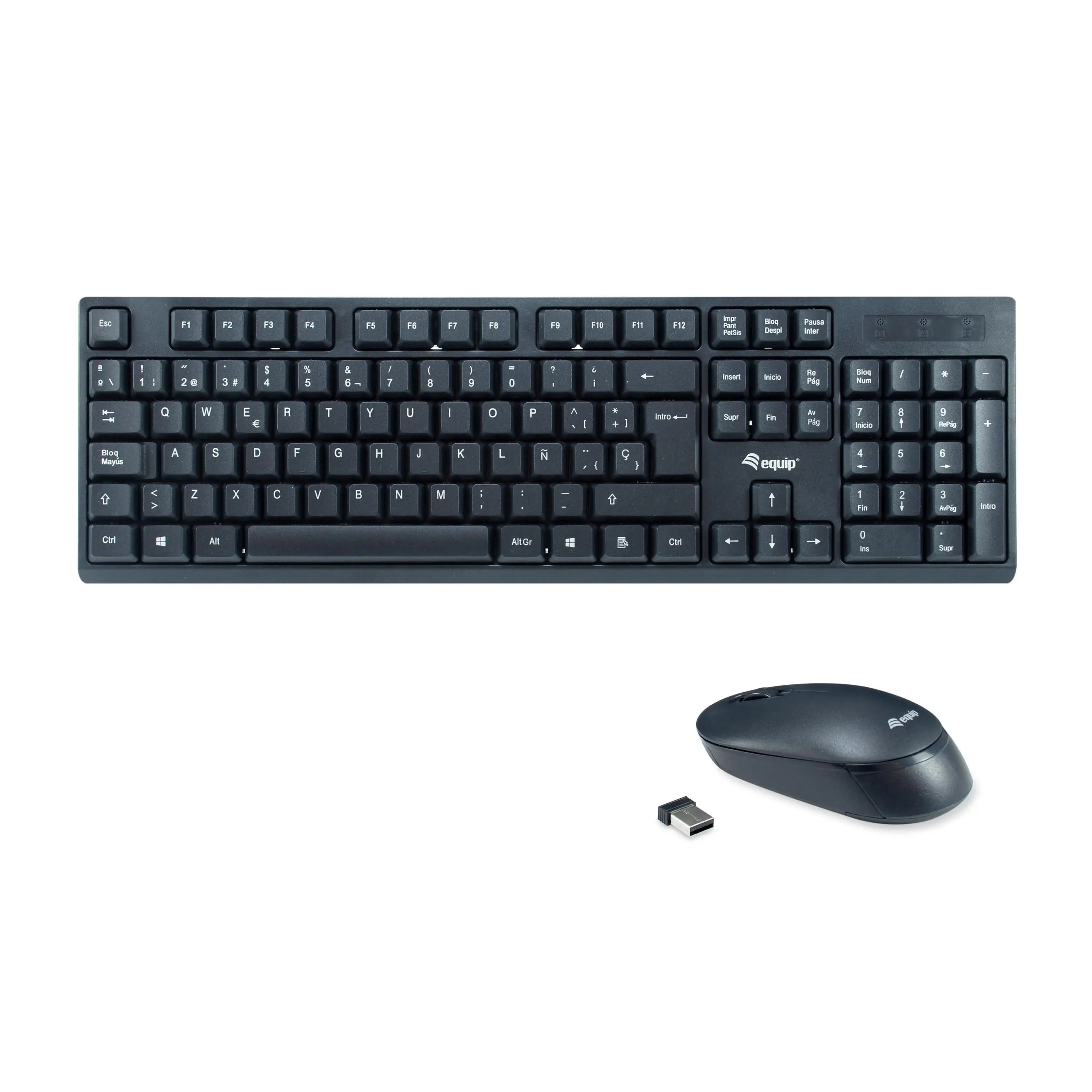 Equipment 245221   Keyboard mouse included rf wireless qwerty spanish black