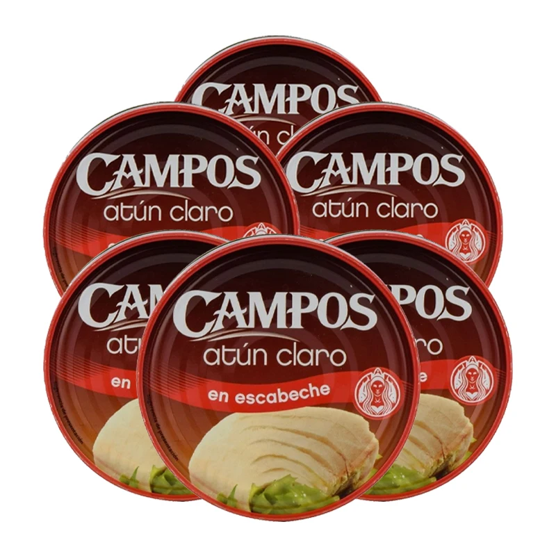 Atún claro Campos en escabeche 266 g x 6 latas. Total 1.60 kg.