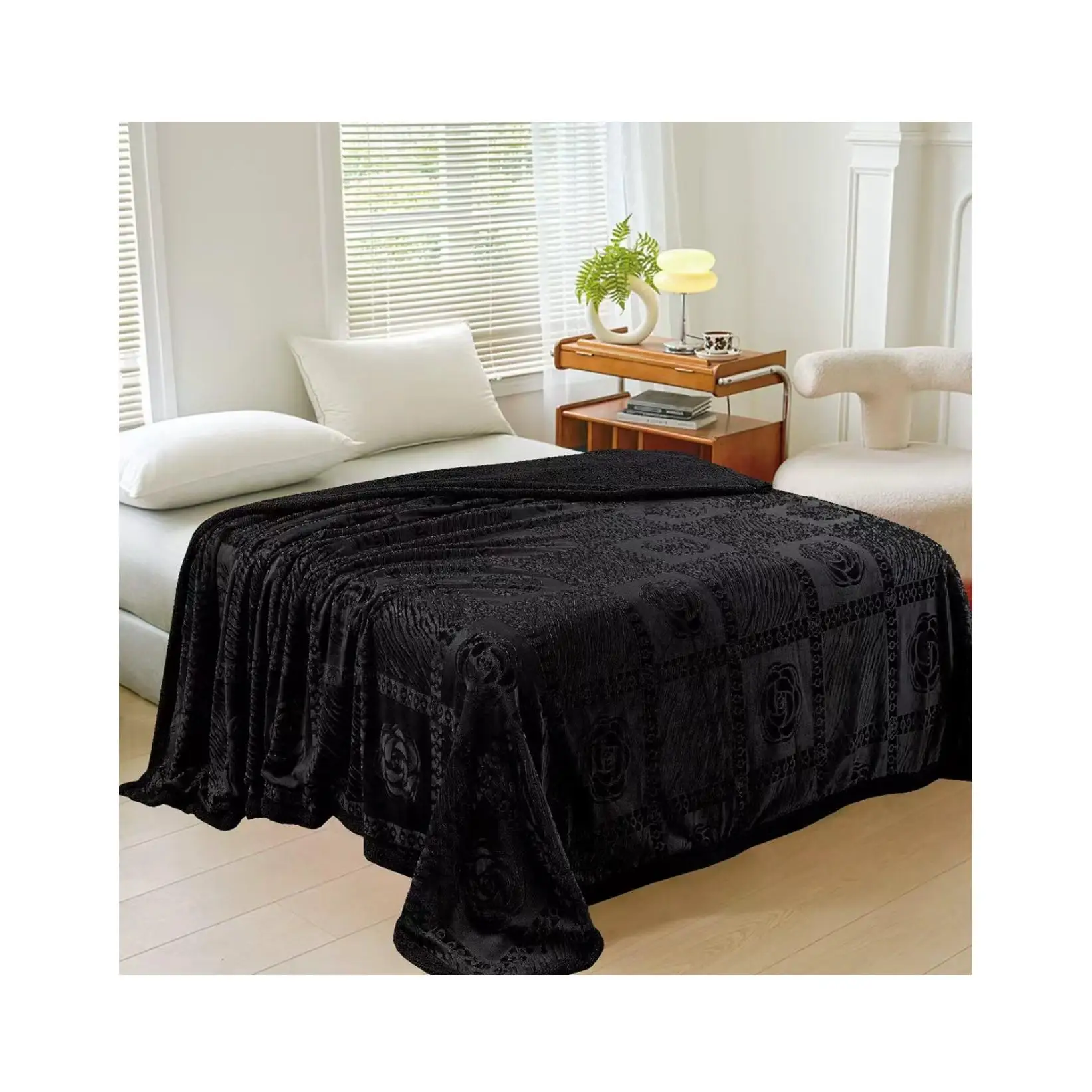 Manta sherpa Con Borreguillo  Edredón Sherpa Con borreguito Negra130x160, 160x220, 220x240, manta sofa, para cama  90cm 10 cm135cm 150cm