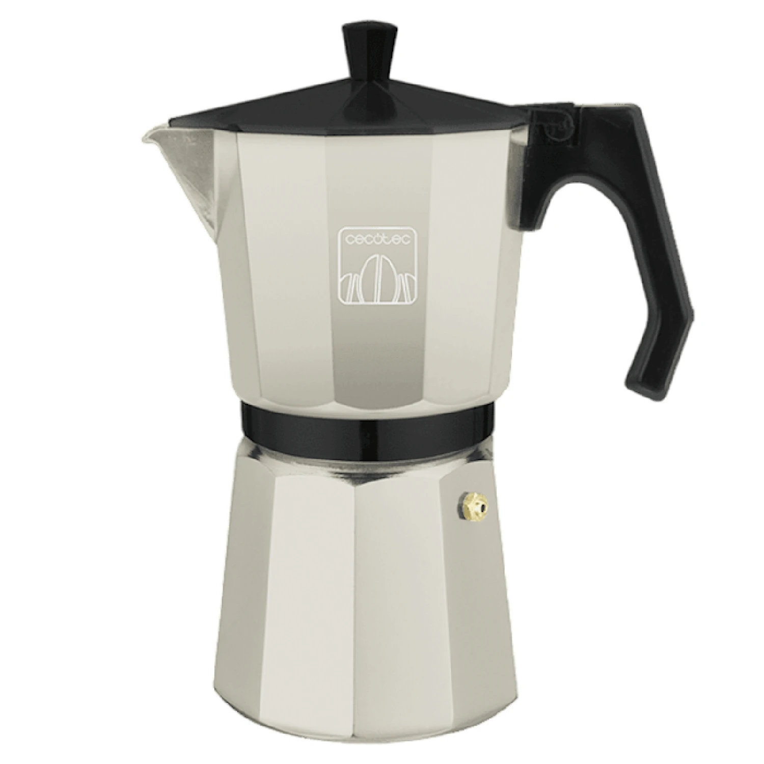 Cecotec Cafetera Italiana Mokclassic 900 Beige. Cafetera de Aluminio, Para toda Cocina, 9 Tazas de Café, Junta de Silicona