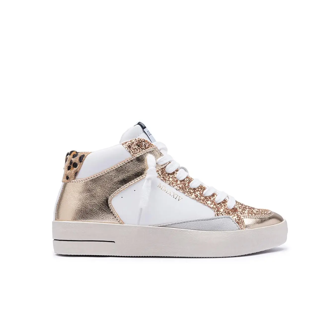 Women's Glitter Detail Platform Sole High Sneakers