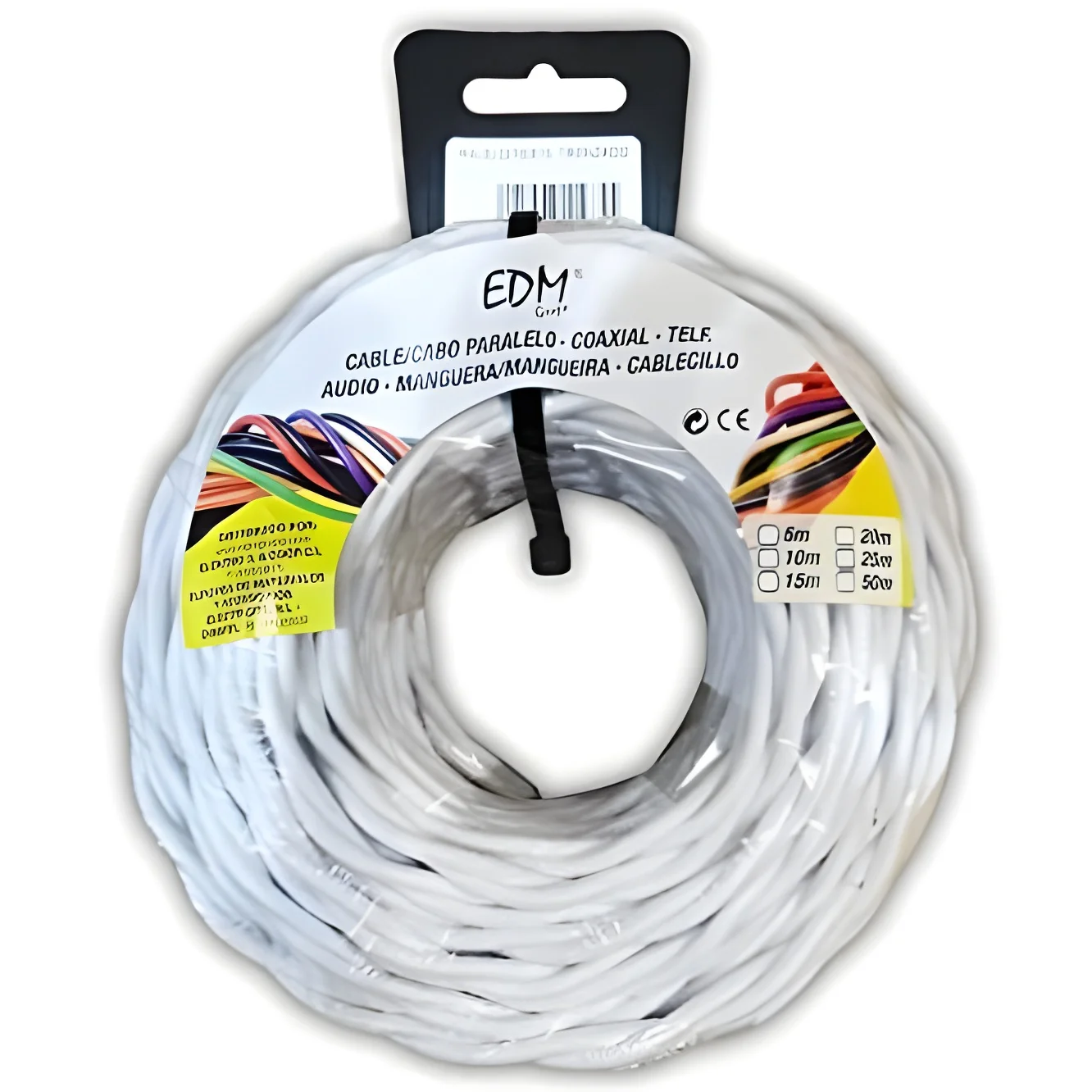 Edm Cable Trenzado Blanco 2x2.5mm - 5mts | Alta Calidad