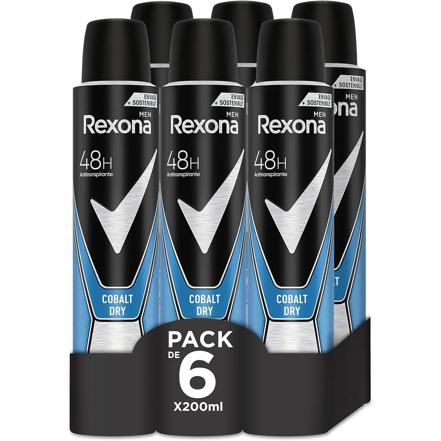 REXONA MEN Cobalt Dry Spray deodorant 200ml - 6 units (3 pack of 2)